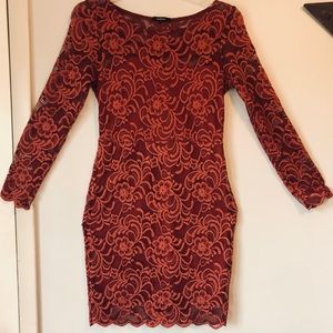 Brick red long sleeve dress!